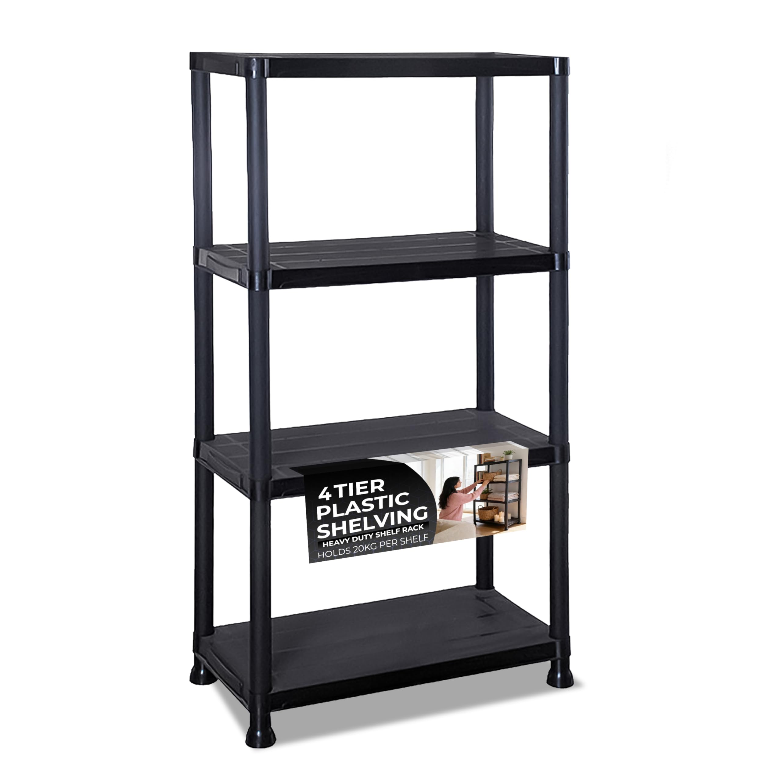 3/4/5 Tier - Plastic Shelving Unit | Garage Shelving Units | Storage Shelves | S