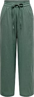 ONLY Onltizana Cotton Loose Pants Wvn Noos Basic Pant with Elastic Waist and Side Pockets for Women