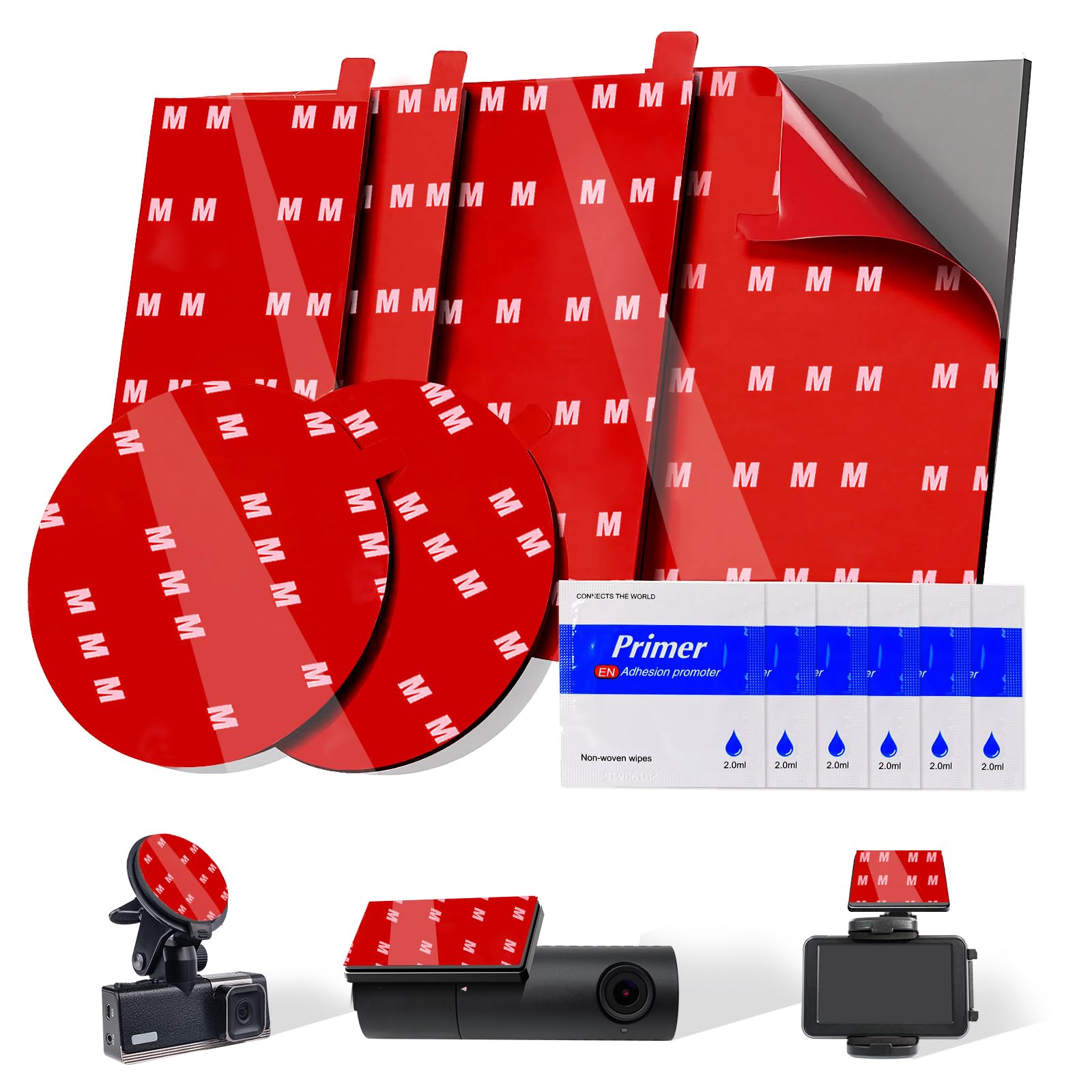6 Pcs Dash Cam Adhesive Pads, Double Sided Adhesive Pads for Car Dashboard,Very 