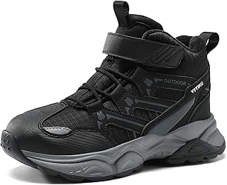 JMFCHI Winter Shoes Boys Hiking Shoes Children Warm Non-Slip Outdoor