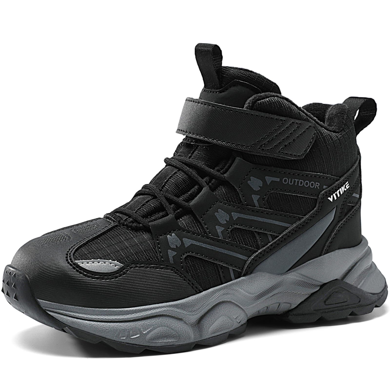 JMFCHI Winter Shoes Boys Hiking Shoes Children Warm Non-Slip Outdoor