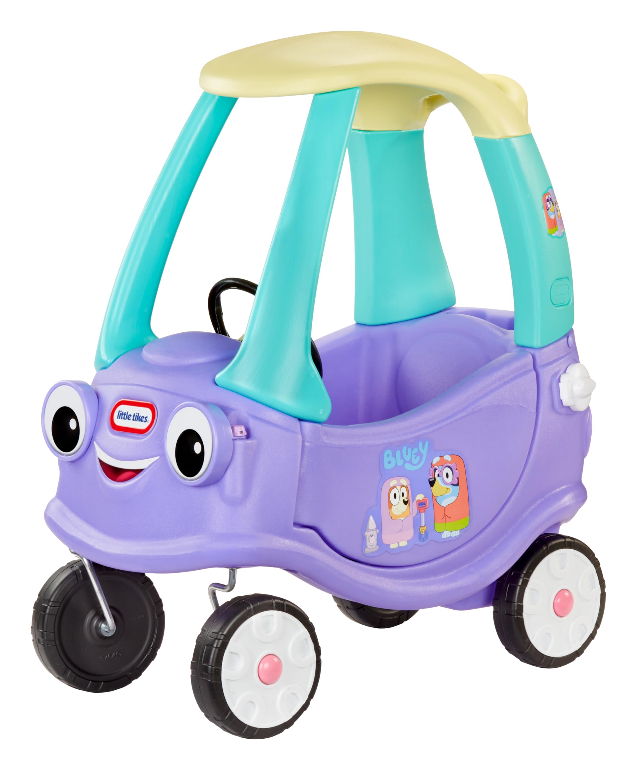 Little Tikes Bluey Grannies Car Coupe with 2 Accessories, Bluey Foot-to-Floor Ri