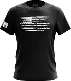 Men’s American Flag Short Sleeve Cotton Patriotic T-Shirt Made in USA