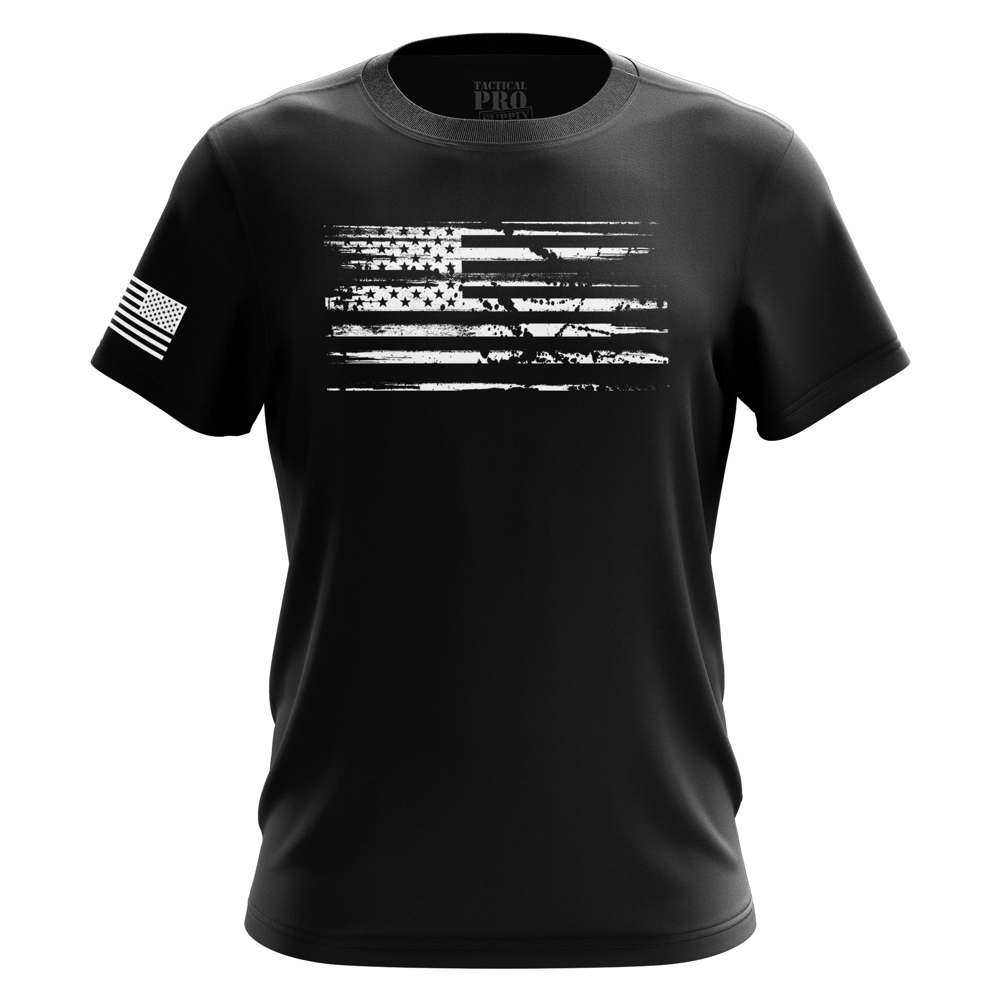 Men’s American Flag Short Sleeve Cotton Patriotic T-Shirt Made in USA