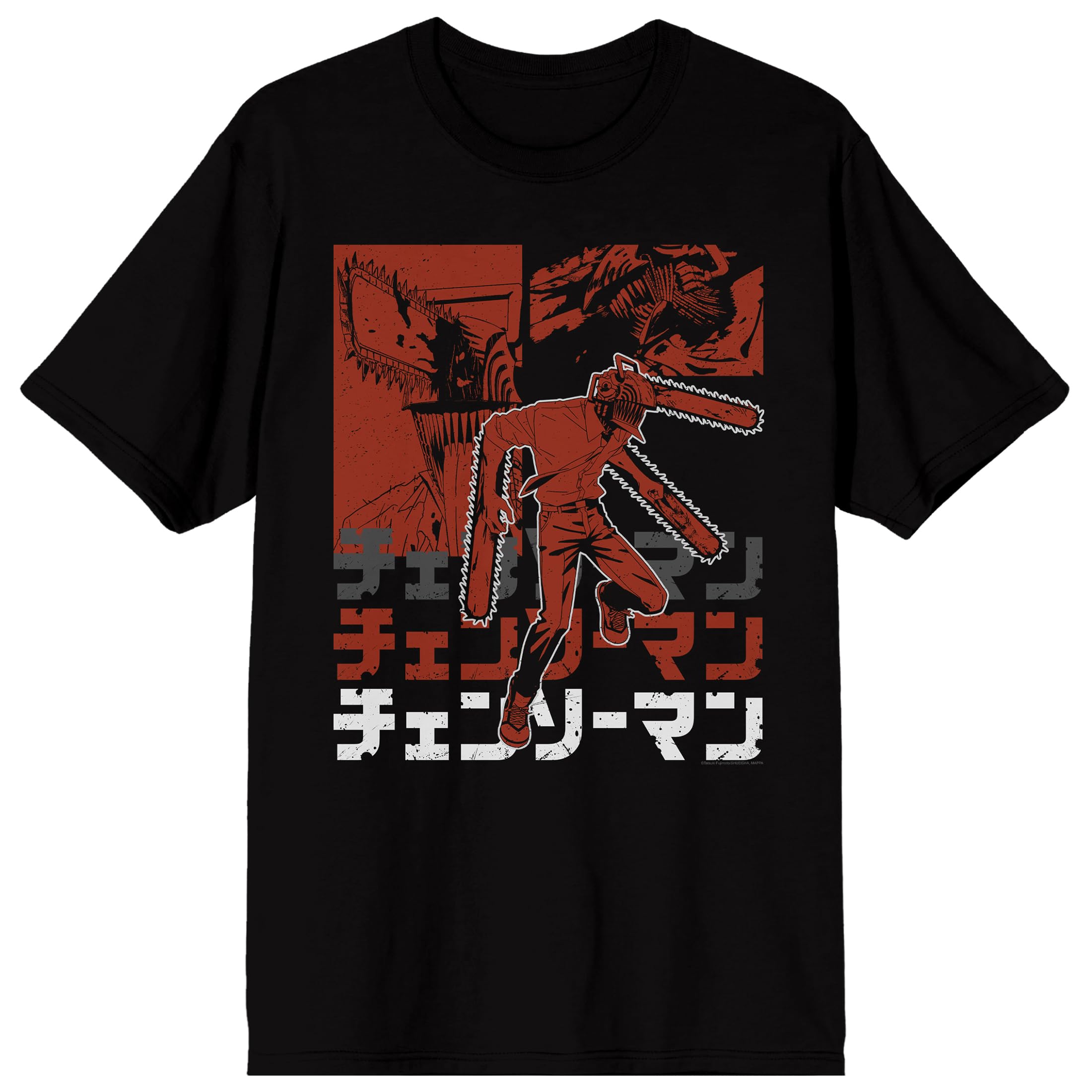 Chainsaw Man Slick Squad Tonal Art Men's Black Crew Neck Short Sleeve T-Shirt
