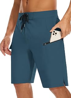 22" Mens Long Board Shorts Swimwear No Mesh Lining with Zipper Pocket
