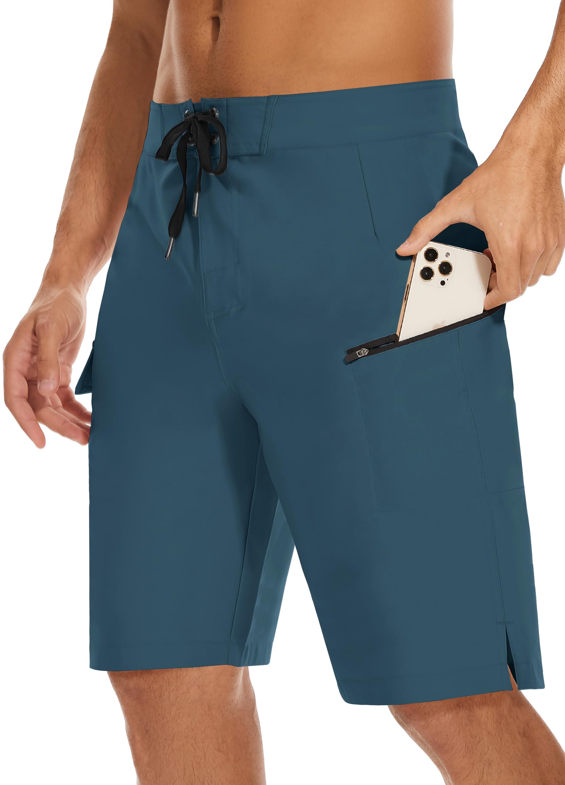22" Mens Long Board Shorts Swimwear No Mesh Lining with Zipper Pocket
