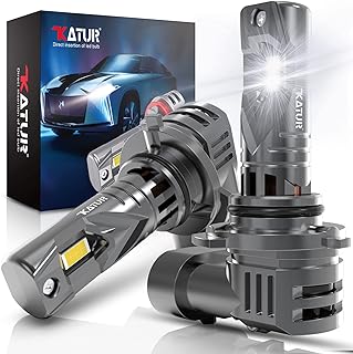 KATUR 9006 LED Headlight Bulbs, 800% Brightness 32000LM 6000K Xenon White 1:1 Mini Size All-in-One Conversion Kit Plug and Play HB4 LED Fog Light Bulb, Pack of 2
