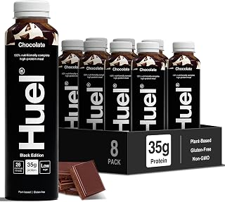 Huel Black Edition RTD | 8x500ml 35g Protein | Chocolate | 35g High Protein, 27 Vitamins & Minerals, Gluten Free, High Fibre, Low Sugar