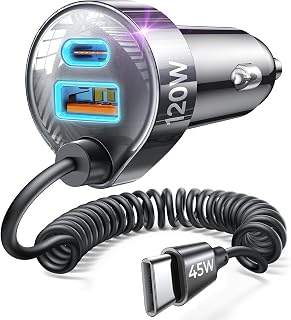 LISEN 120W for iPhone 18 17 16 Pro Max Car Charger USB C Fast Charge | Super Fast for iPhone Duo Cigarette Lighter USB C Adapter for iPhone 18 Pro Max,Samsung Galaxy S26 Ultra, Car Accessories