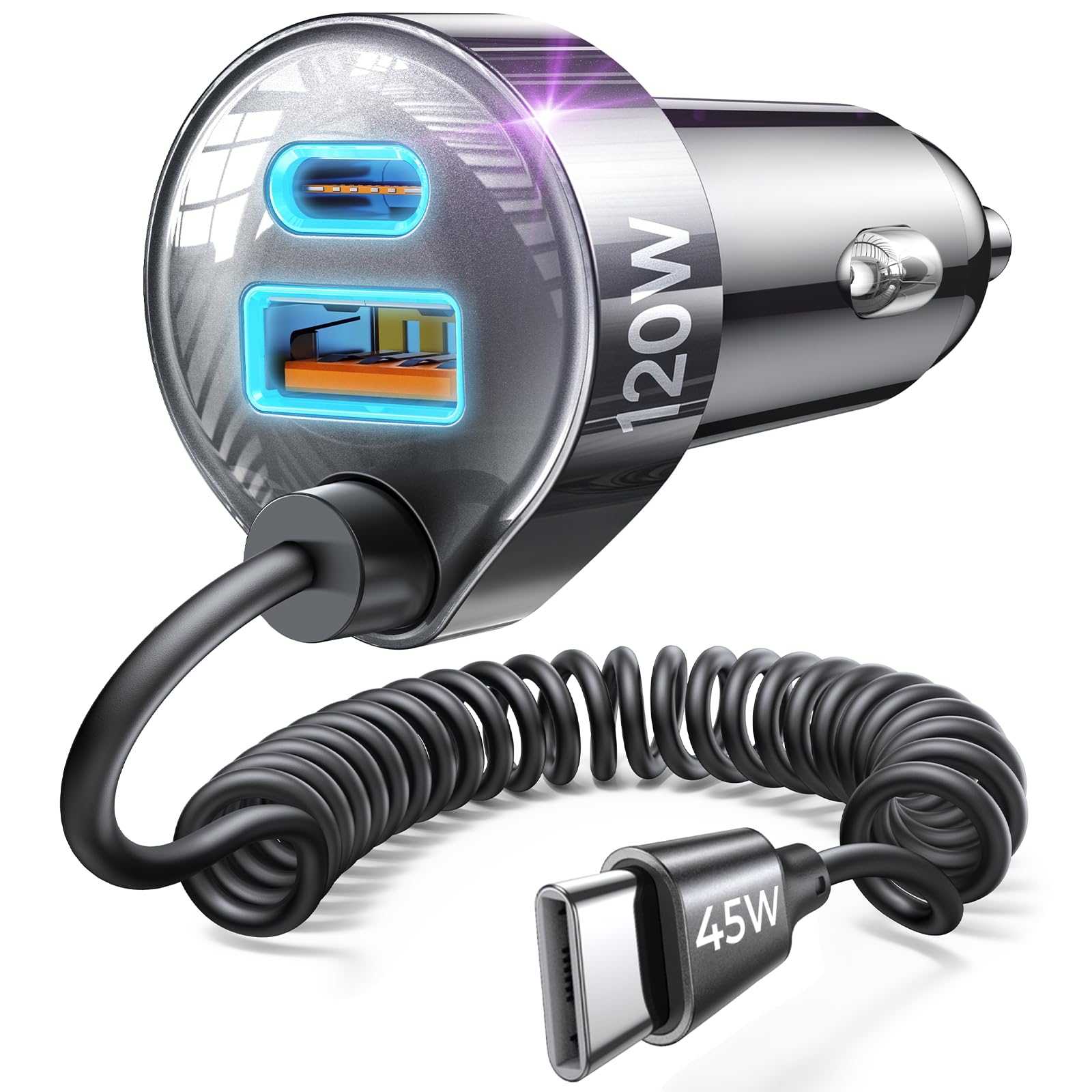 LISEN 120W for iPhone 18 17 16 Pro Max Car Charger USB C Fast Charge | Super Fas