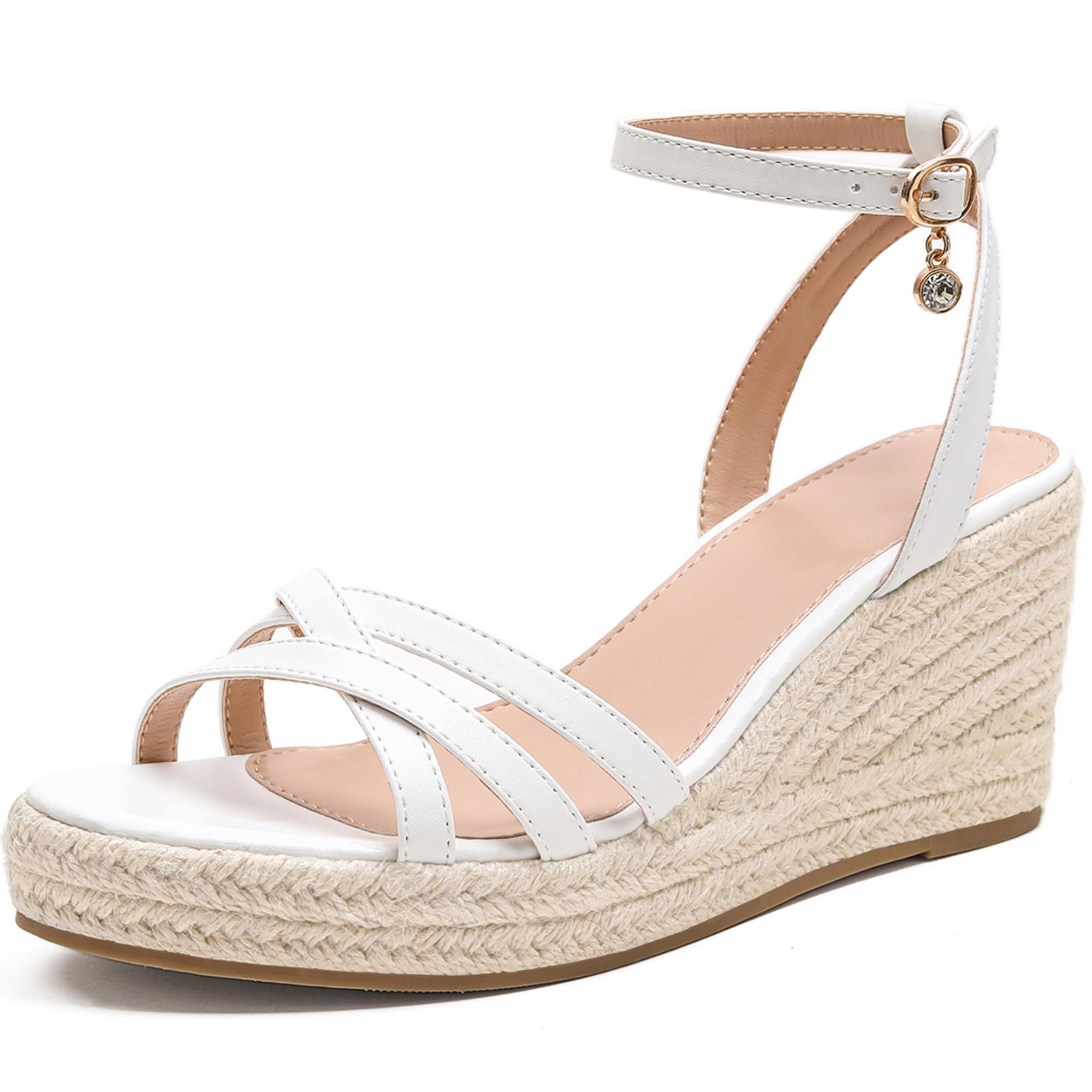 Dressy Open Toe Sandals Platform Wedge Sandals with Cushioned Insole and Ankle S