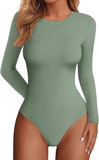PRETTYGARDEN Body da donna 2026 Primavera Camicie a maniche lunghe aderenti a coste di base a strati Top autunno moda inverno vestiti
