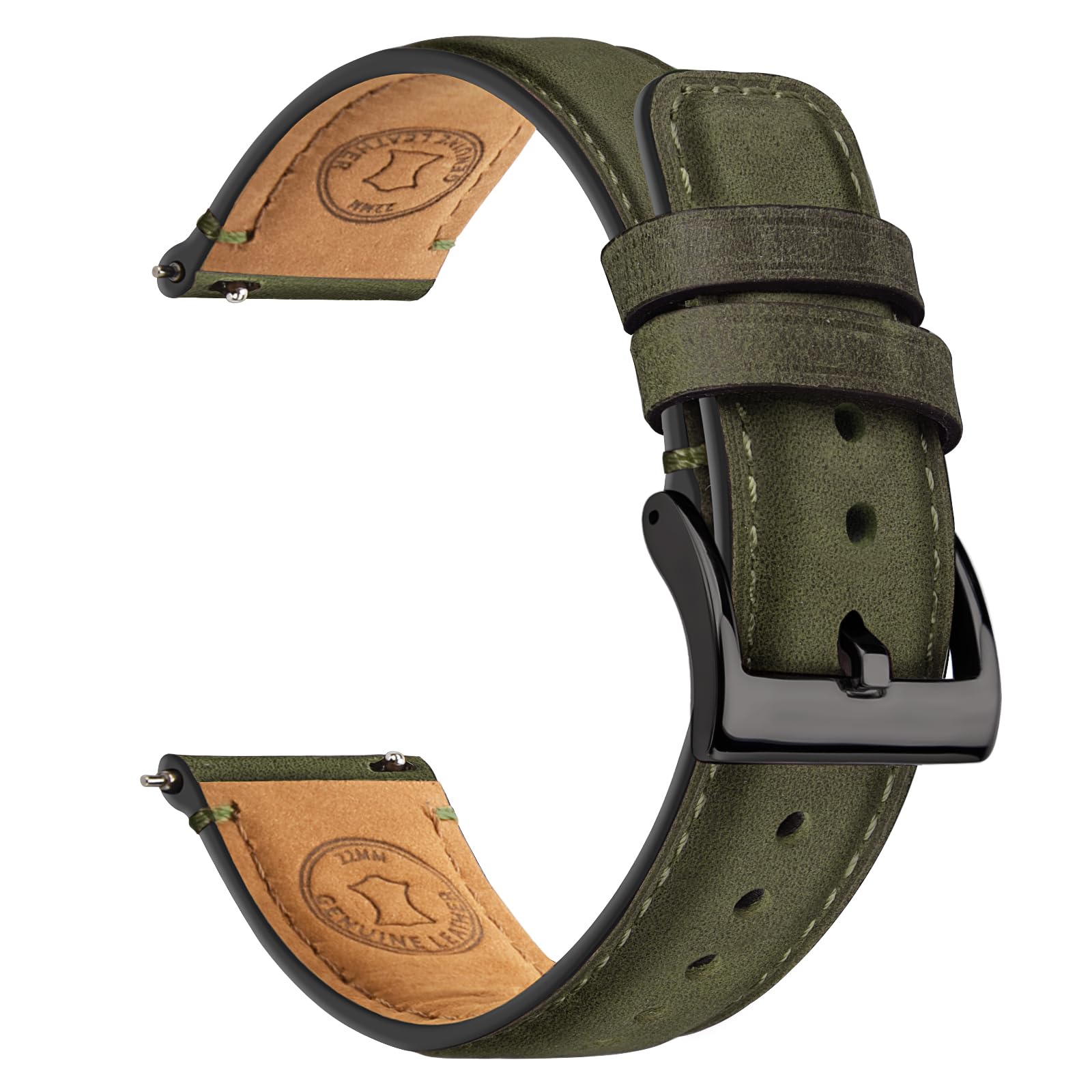 Fullmosa 18/19//20/21/22/23/24/26mm Quick Release Leather Watch Band