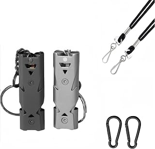 Whistle Emergency Loud, Safety Survival Whistle with 2 Lanyard Keychain
