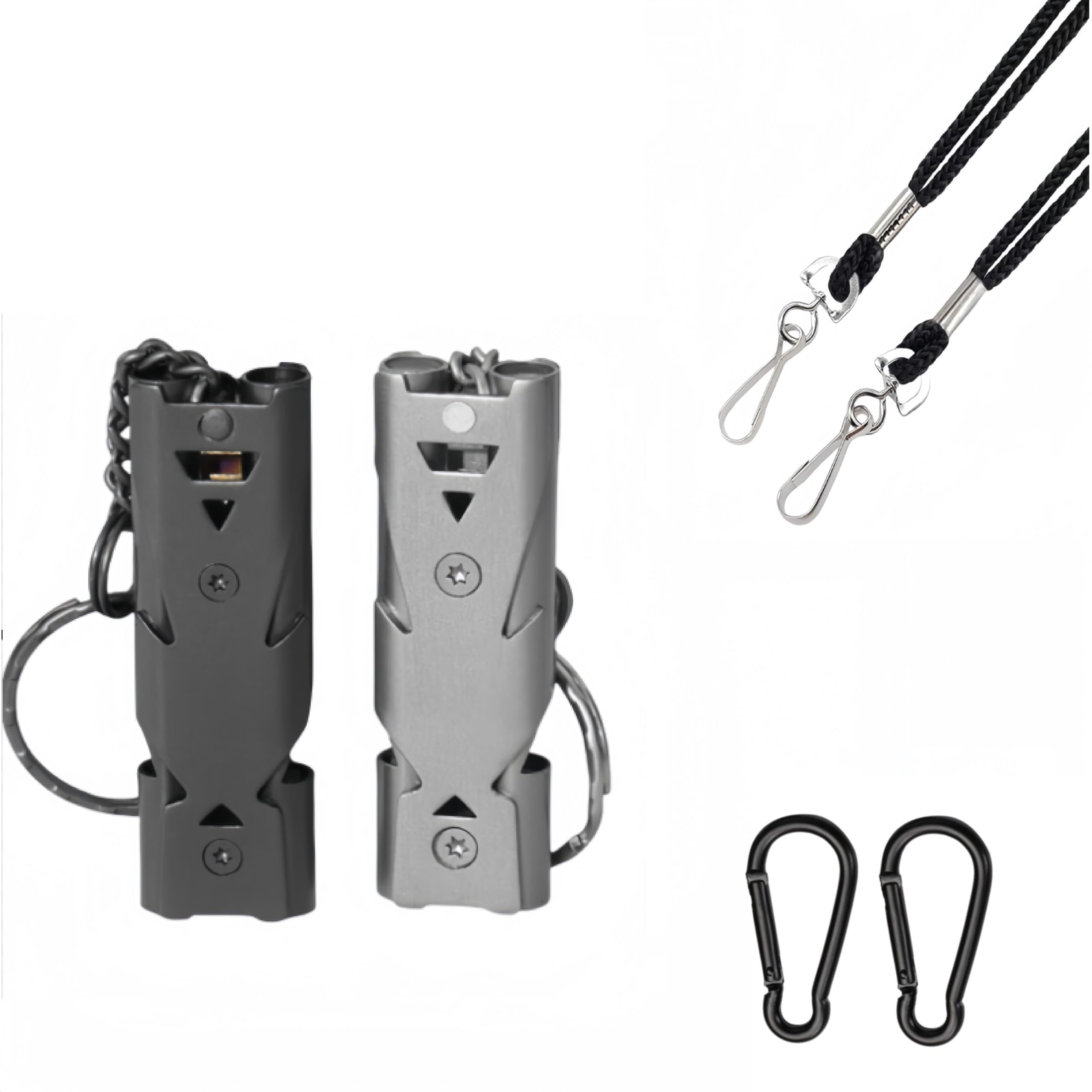Whistle Emergency Loud, Safety Survival Whistle with 2 Lanyard Keychain