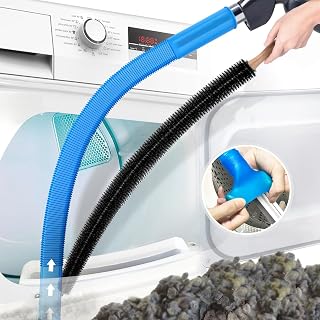 PetOde 2Pcs Dryer Vent Cleaner Kit Universal Vacuum Hose Attachment & Brush | Blue Upgraded Flexible Hose for Smooth Airflow Without Whistling Noise, Fits Most Vacuums for Deep Cleaning