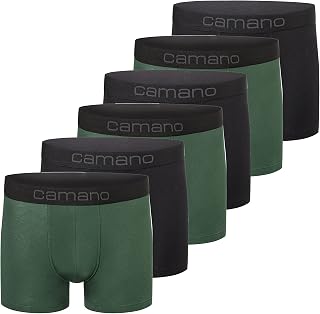 Camano Men's Boxer Shorts Underwear Men's Elastic Waistband Without Cutting Cotton Stretch Skin-Friendly Breathable Pack of 6