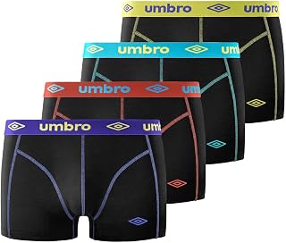 UMBRO Men's Cotton Boxer Briefs, Men's Underwear, Comfortable, Soft (Lot of 4)