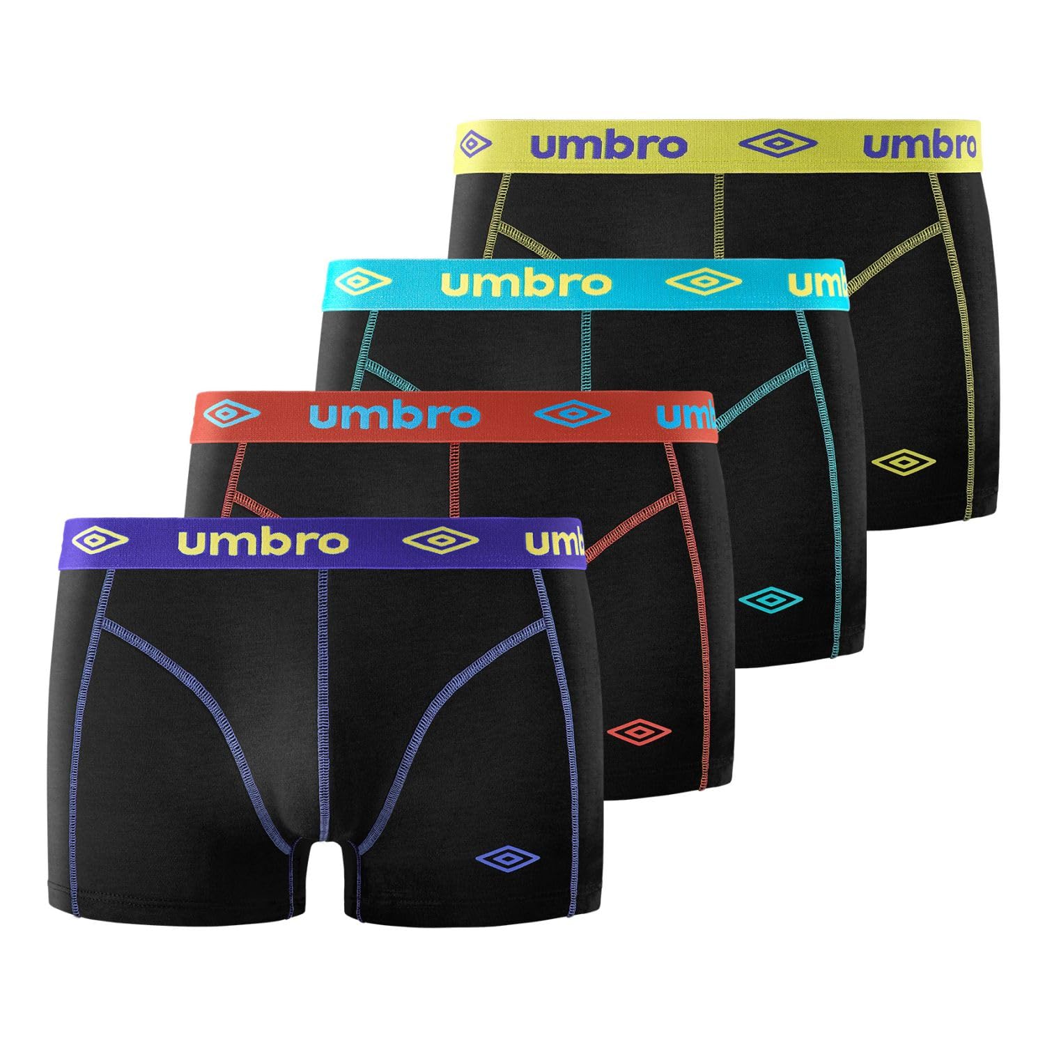 UMBRO Men's Cotton Boxer Briefs, Men's Underwear, Comfortable, Soft (Lot of 4)