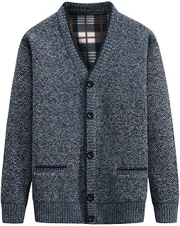 Mens Cardigan Sweaters with Buttons Classic Men Sweater Pockets v Neck Men's Knitted Cardigans