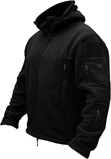TACVASEN Men's Fleece Jacket Tactical Jacket with Zip Hood