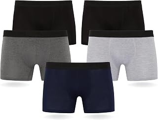 FM London Pack of 5 Men's Boxer Briefs with HyFresh Odour Protection Technology - Breathable Underwear for Men Suitable for All Occasions