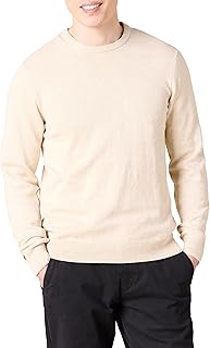Amazon Essentials Men's Cable Knit Long-Sleeve Crewneck Sweater, 100% Cotton, Big & Tall Options Available