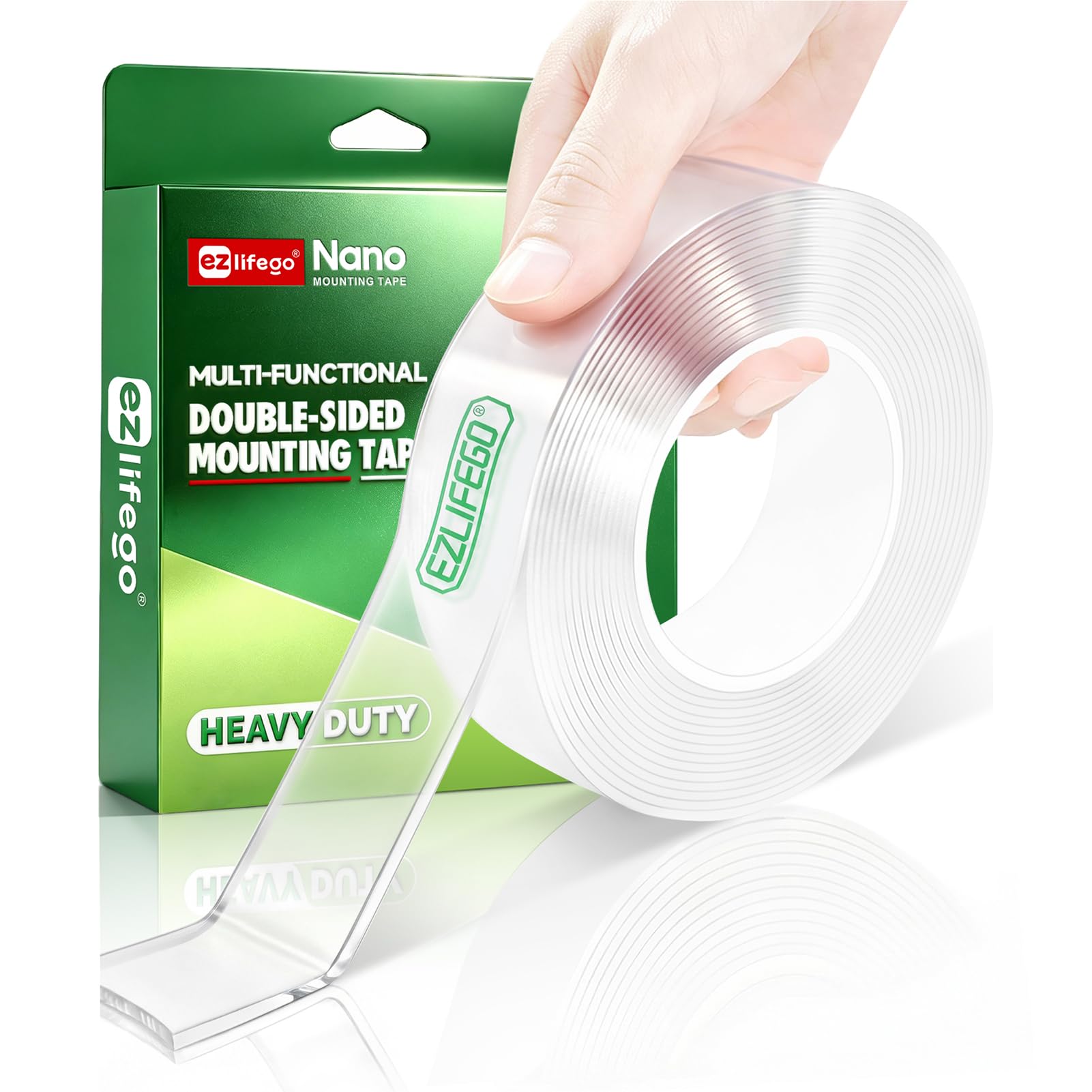EZlifego Heavy Duty Invisible Bond Nano Double Sided Mounting Tape, 9.85FT | Nan