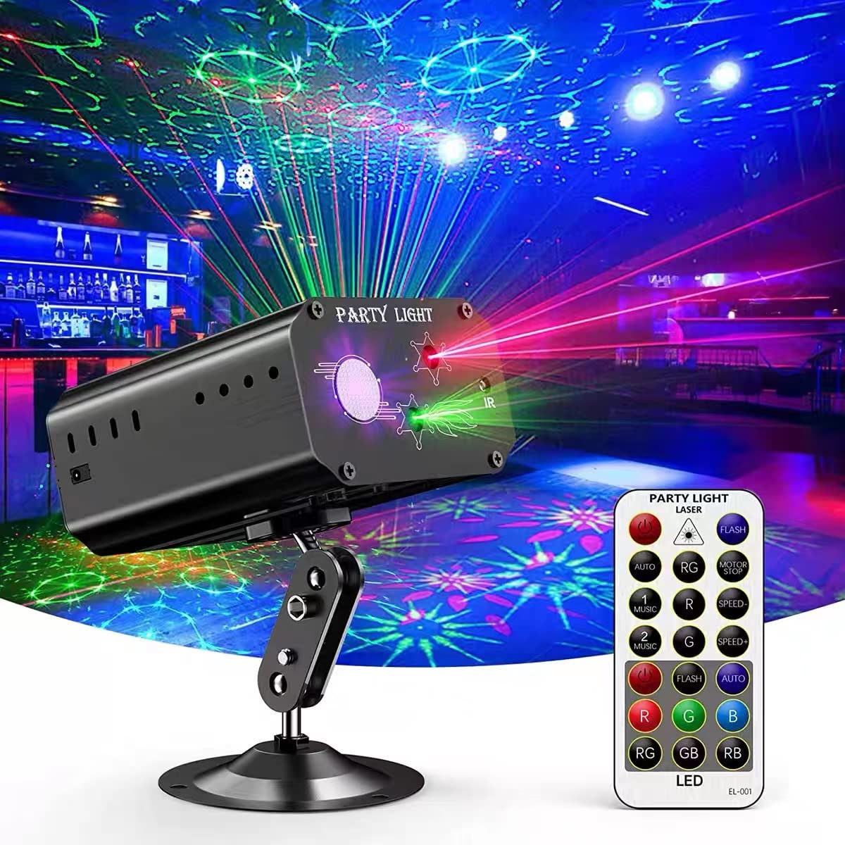 Party Lights Dj Disco Lights, Strobe Stage Light Sound Activated Laser Llights P