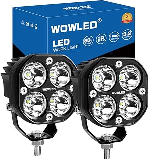 WOWLED Cubes Spot LED Pods Light, 2PCS 3Inch 80W Set Marine Spreader Driving Fog Lights for Truck, Off Road Pod Light 4X4 Waterproof ditch Lights for Tractor ATV SUV UTV Marine 12V 24V