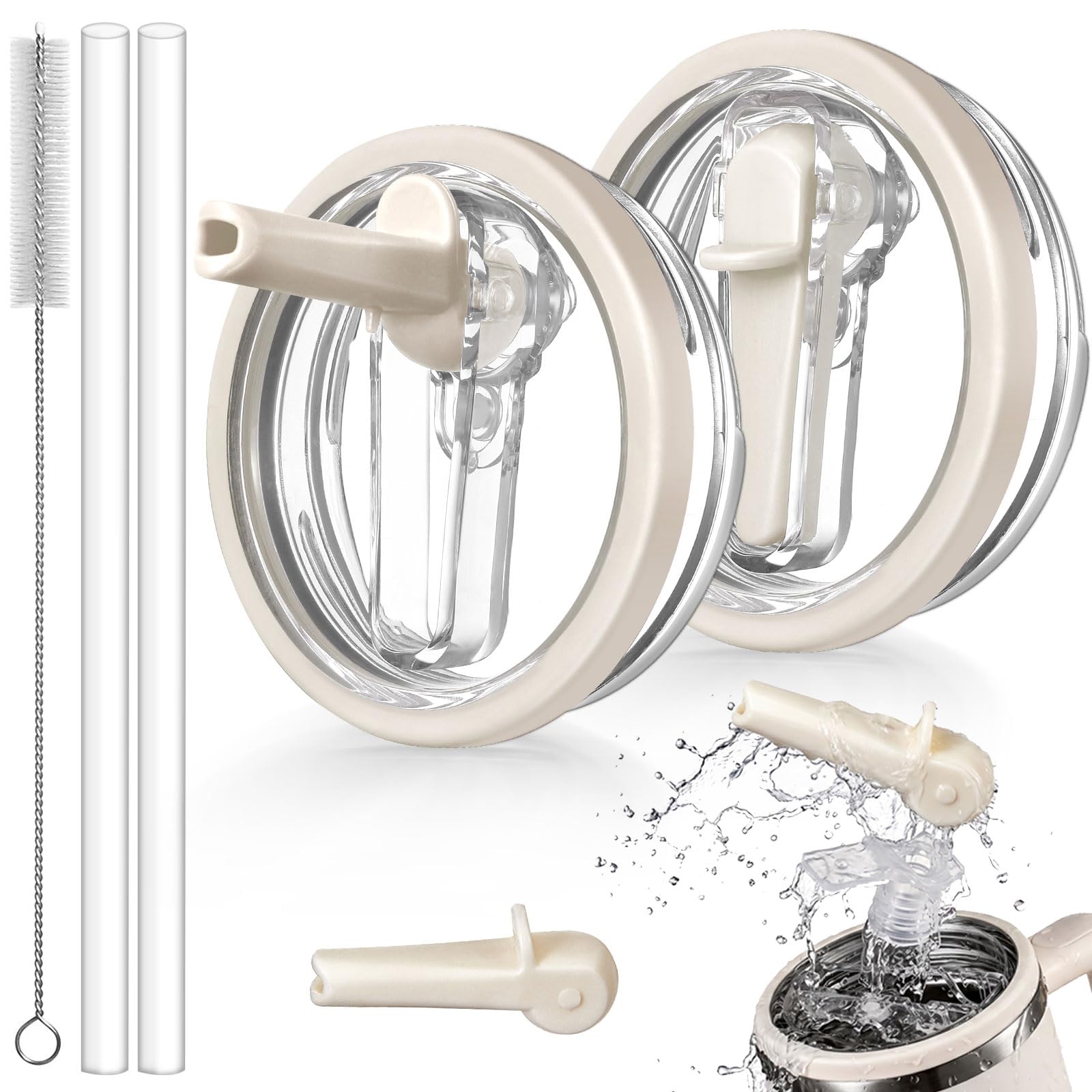 ANTAND 2 Pack Detachable Flip Straw Lid Replacement 40 oz for Stanley Quencher H