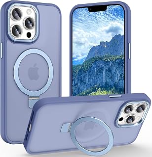 Lufanbis iPhone 13 Pro Magnetic Case with Ring Stand, [3.5M Drop Protection, Velvet Touch] Slim Translucent Matte Shockproof Back Case for iPhone 13 Pro 6.1