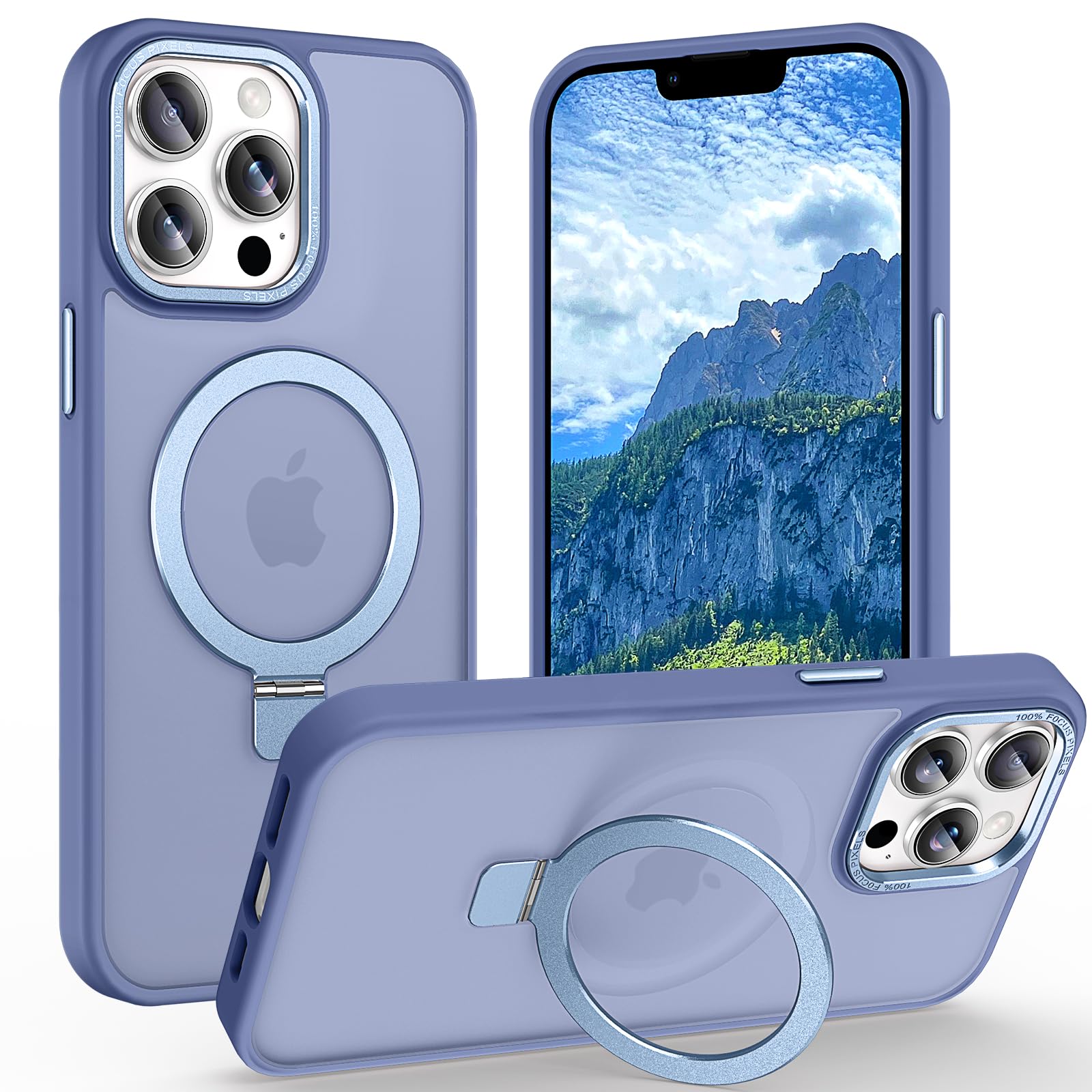 Lufanbis iPhone 13 Pro Magnetic Case with Ring Stand, [3.5M Drop Protection, Vel