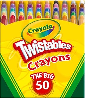 Crayola Mini Twistables Crayons for Kids (50ct), Cute Back to School Supplies for Kids, Crayons for Coloring Books, Gift for Toddlers Girls & Boys, Arts & Crafts, 3+