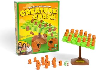 Creature Crash - The Capybara Balancing Game by Relatable | Family Game Night Pick, Includes 49 Capybaras, Balancing Board, Pillar Base, Die & Instructions