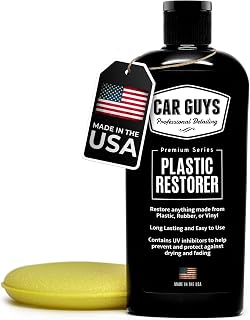 CAR GUYS Plastic Restorer | Bring Plastic, Rubber, and Vinyl Back to Life! | User-Friendly Trim Restorer | Safe Auto Detailing Supplies | 8 Oz Kit with Foam Applicator