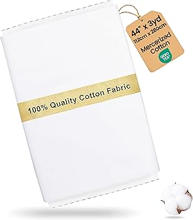 Craftido-19 Options-100% Cotton Fabric by The Yard in Solid Color 44”Wide by 3yd (9 ft) -Medium Weight 5.2 oz-Soft Cotton for Quilting, Sewing, Crafts, Binding, Backing and Lining - White