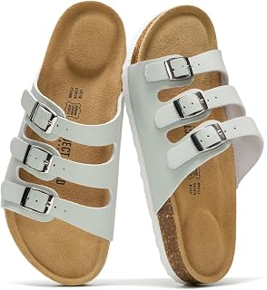Project Cloud Womens 2025 Genuine Leather Summer Sandals Memory Foam Cork Sole Beach Holiday Essential Comfortable Lightweight Sandals for Women (Capri)