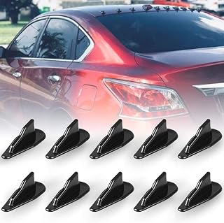 RULLINE 10pcs/Set Diffuser Shark Fin Kit Compatible with Spoiler Roof | 10pcs/Set Diffuser Shark Fin Kit Compatible with Spoiler Roof Wing Air Vortex Generator Black