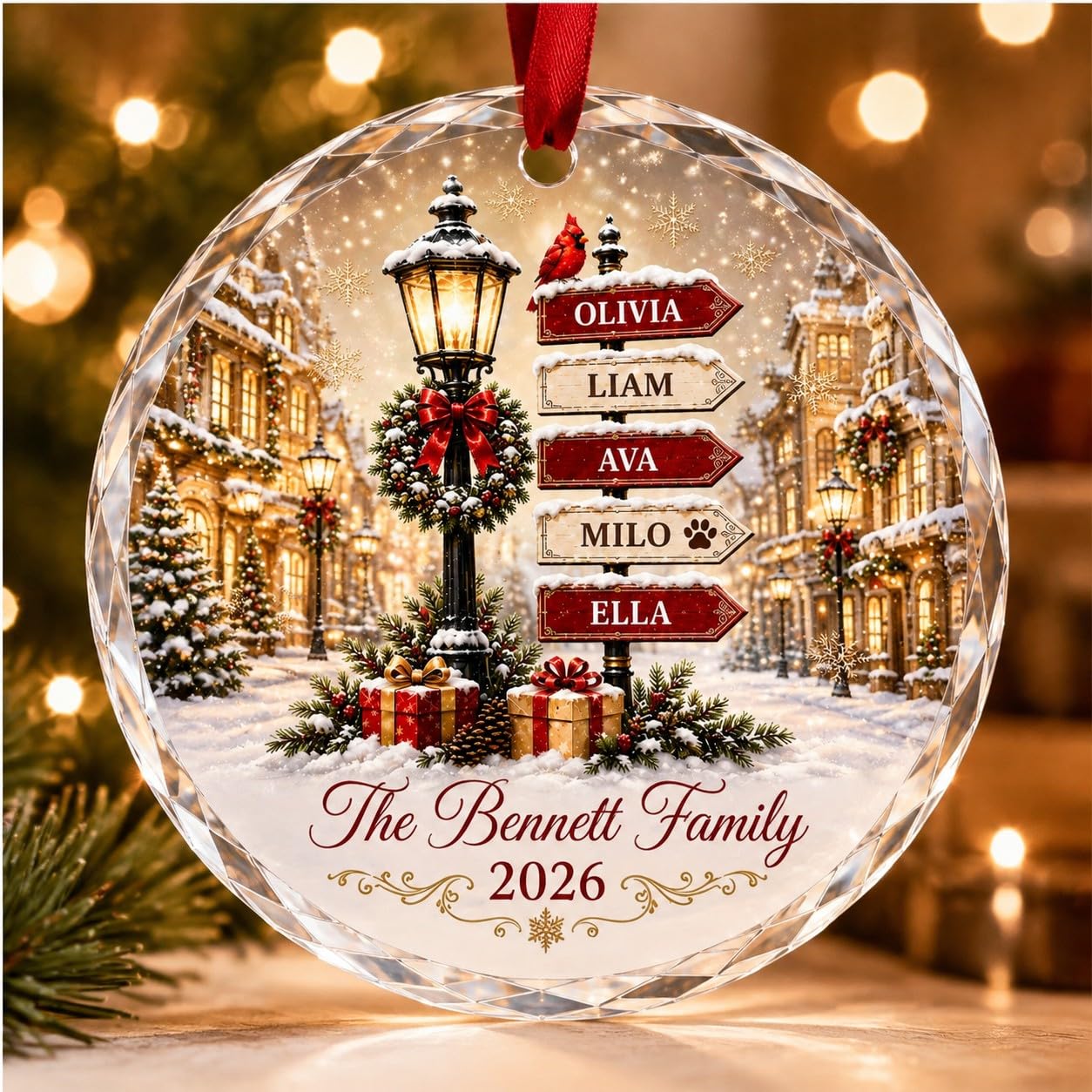 NAZENTI Personalized Family Christmas Ornament 2026, Family of 3 4 5 6 Christmas