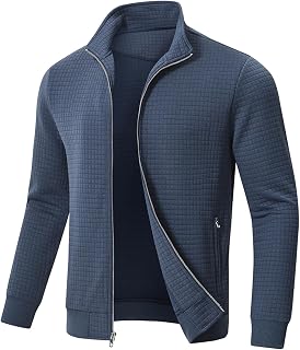 Huayuzh Mens Lightweight Jacket Casual Outdoor Windbreaker Stand Collar Jacket Sport Hiking Running with Zip Pockets