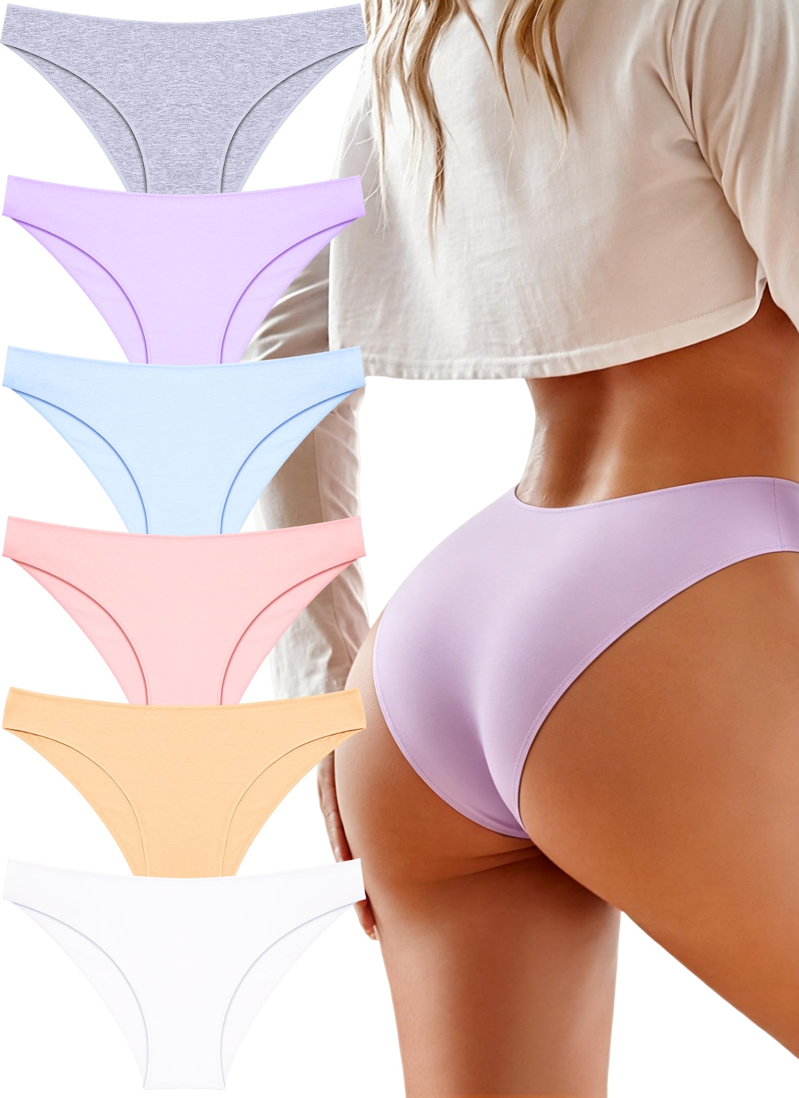 Cotton Underwear Womens Sexy Cheeky Bikini Panties Lingerie Outfits 6 pack