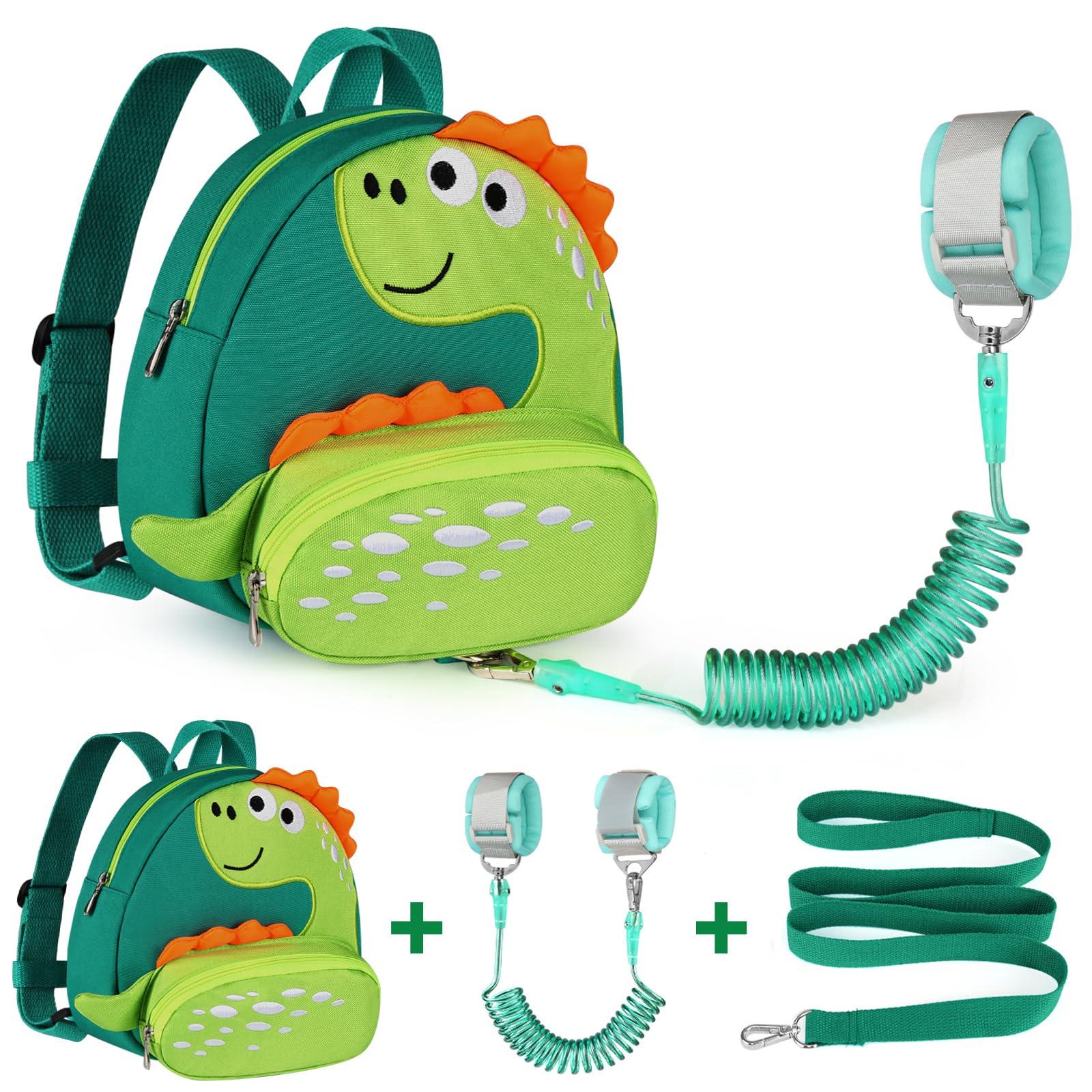 Accmor Toddler Harness Backpack Leash, Cute Dinosaur Backpacks with Anti Lost Wr
