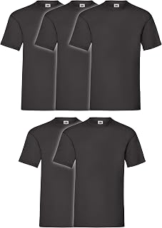 Fruit of The Loom Valueweight T Shirt 5 Pack – T-Shirt – Plain – Crew Neck – Short Sleeve – Men's