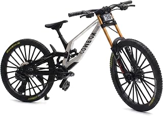 Lurebrix Finger MTB Bike 1:8 Scale Alloy Downhill Miniature Bicycle,Silver | Finger MTB Mini Mountain Bike model,Digh Detail DH Alloy Premium Bicycle Model Collectible Gift for Bike Lovers