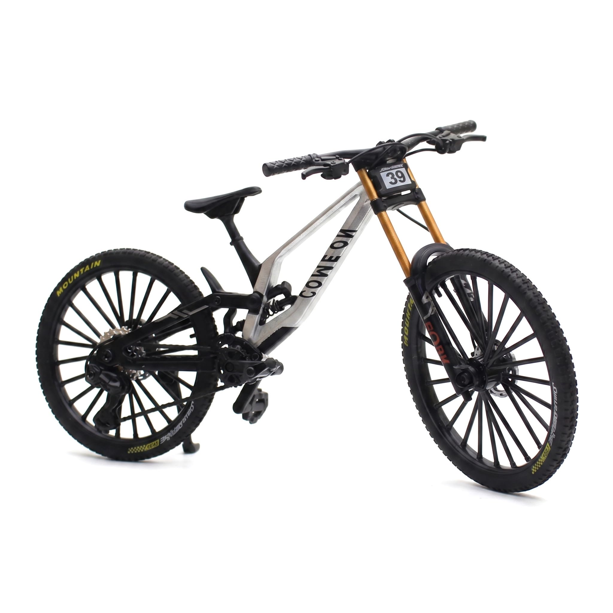 Lurebrix Finger MTB Bike 1:8 Scale Alloy Downhill Miniature Bicycle,Silver | Fin