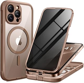 BERFY Custodia magnetica per iPhone 13 Pro Max, compatibile con MagSafe, protezione dello schermo privacy integrata e protezione della fotocamera aggiornata, anti-spia, custodia antiurto per 13 Pro