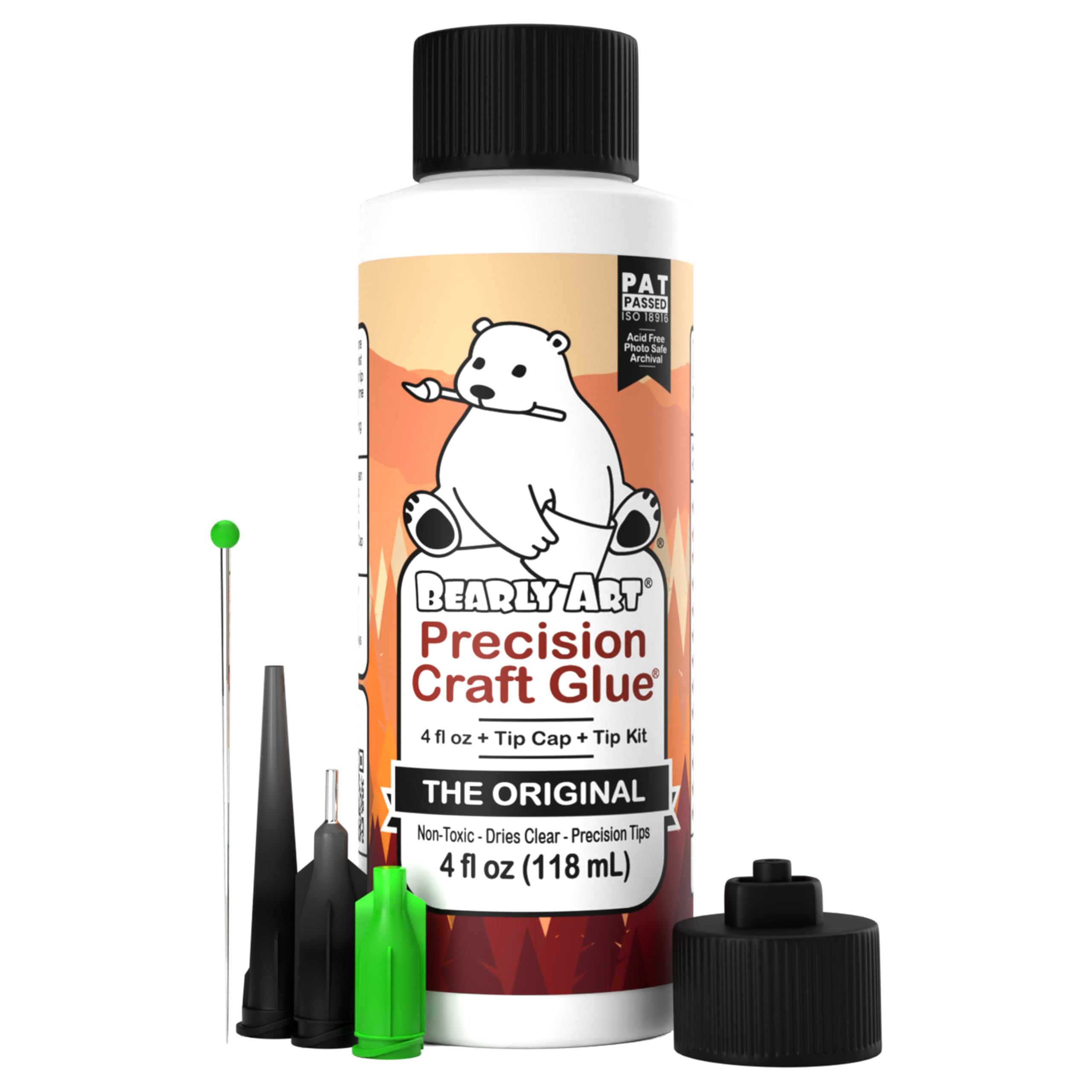 Bearly Art Precision Craft Glue Original 4 fl oz with Tip Kit Archival | Acid Ne