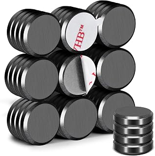 DIYMAG Ceramic Disc Magnets with Double-Sided Adhesive, 40Pcs | 18 x 3mm Fridge Magnets, Ceramic Industrial Magnets, Magnets Perfect for Fridge, DIY, Building, Scientific, Craft, Office